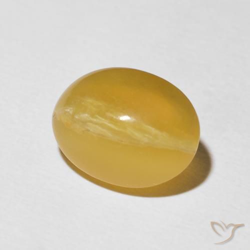 Opala Olho de Gato Laranja Dourada Natural 5.81ct, oval, Opaco