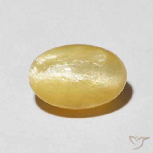 6.04ct Natural ouro médio Opala Olho de Gato, oval, Opaco