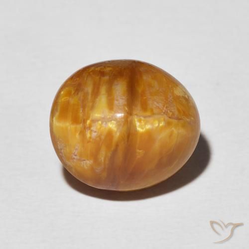 5.76ct Natural Laranja escuro Opala Olho de Gato, oval, Opaco