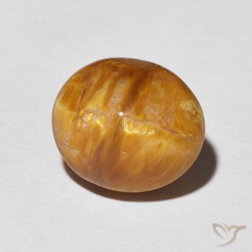 Opala Olho de Gato Laranja escuro Natural 5.76ct, oval, Opaco