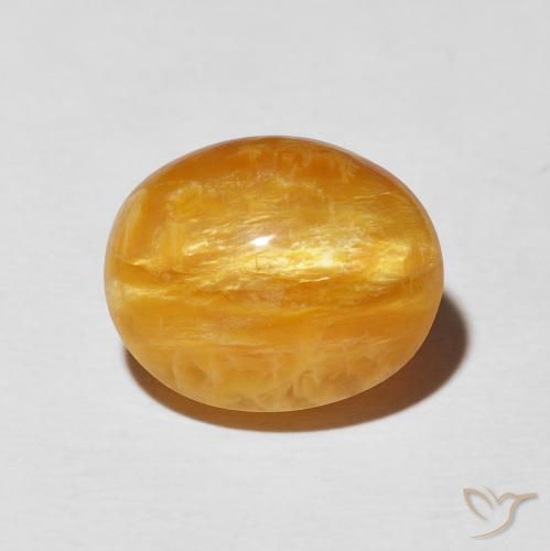 Opala olho de gato oval de 6,92 quilates, 14,1 x 11,6 mm de Madagascar, Photo A