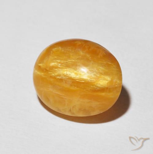 Opala Olho de Gato Laranja Médio Natural 6.92ct, oval, Opaco