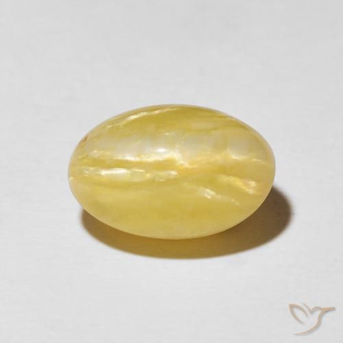 5.44ct Natural Amarelo Toscana Opala Olho de Gato, oval, Opaco