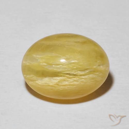 4.31ct Natural Goldenrod amarelo Opala Olho de Gato, oval, Opaco
