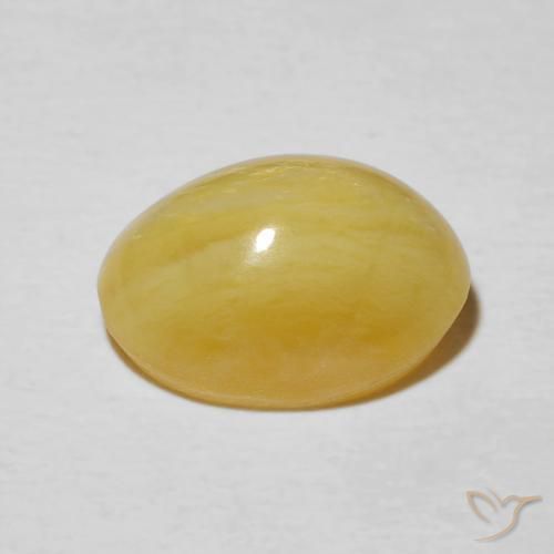 Opala Olho de Gato Goldenrod amarelo Natural 4.31ct, oval, Opaco