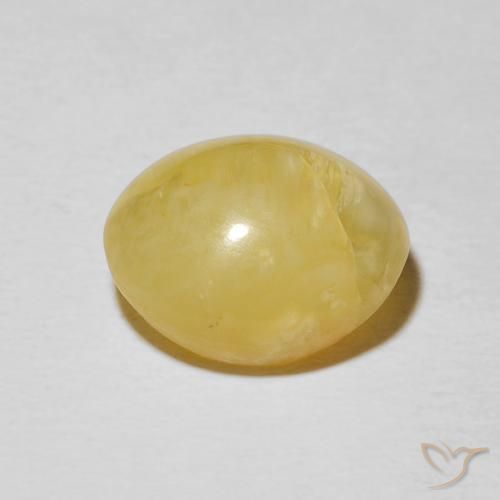 Opala Olho de Gato Luz amarela Natural 5.87ct, oval, Opaco