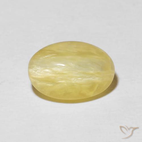 2.52ct Natural Luz amarela Opala Olho de Gato, oval, Opaco