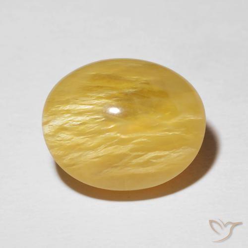 10.02ct Natural Goldenrod amarelo Opala Olho de Gato, oval, Opaco
