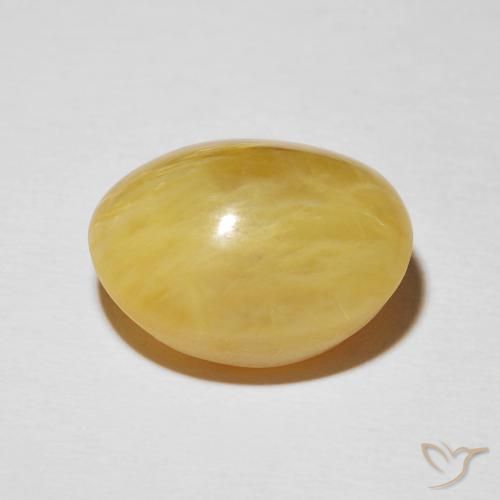 Opala Olho de Gato Goldenrod amarelo Natural 10.02ct, oval, Opaco