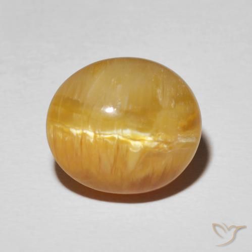 7.94ct Natural Marrom dourado Opala Olho de Gato, oval, Opaco