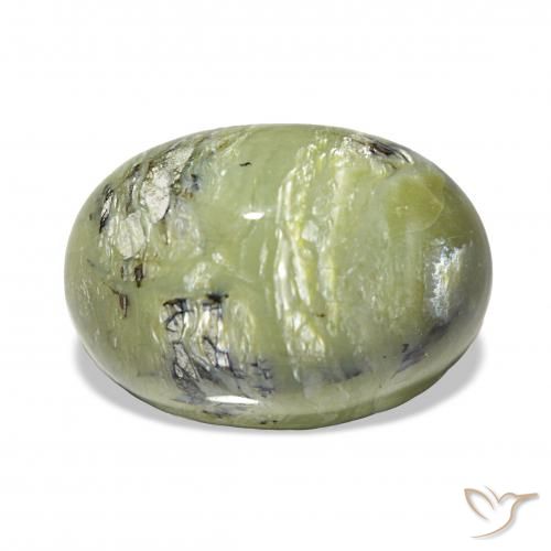6.67ct Verde médio Opala Olho de Gato, oval, Opaco