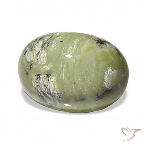 Opala Olho de Gato Verde médio Natural 6.67ct, oval, Opaco