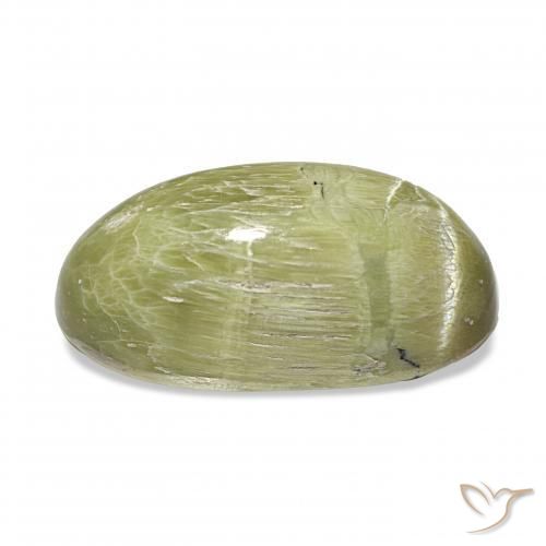 Opala Olho de Gato Verde amarelado Natural 7.30ct, oval, Opaco