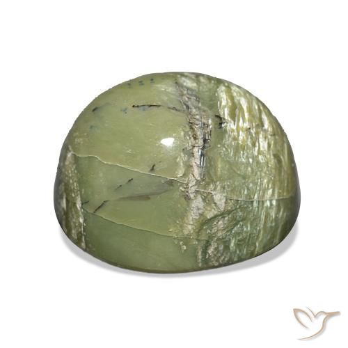 Opala Olho de Gato Verde Terroso Natural 6.79ct, Almofada, Opaco