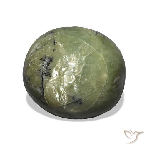 Opala Olho de Gato Verde Terroso Natural 4.99ct, oval, Opaco