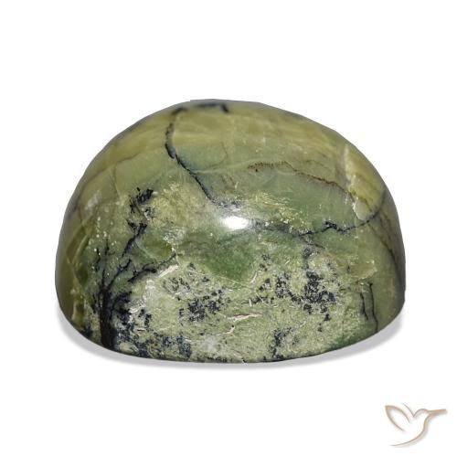 Opala Olho de Gato Verde amarelado Natural 28.96ct, Almofada cortada, Opaco