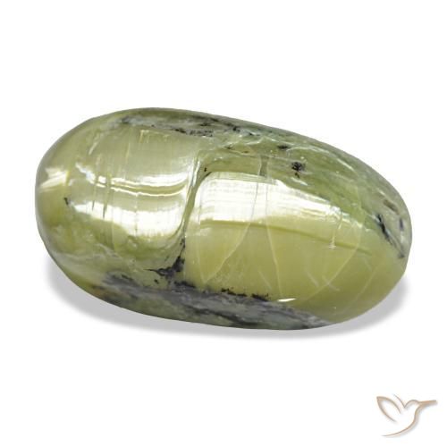 Cat's eye opal verde natural 9,66ct, corte oval, opaco