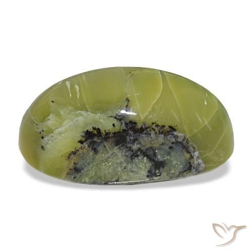 Cat's eye opal verde natural 9,66ct, corte oval, opaco