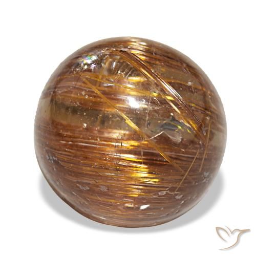 3.91ct laranja cat's eye rutile quartz, redondo, translúcido