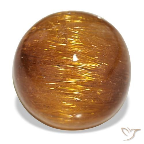 17.93ct laranja cat's eye rutile quartz, redondo, opaco