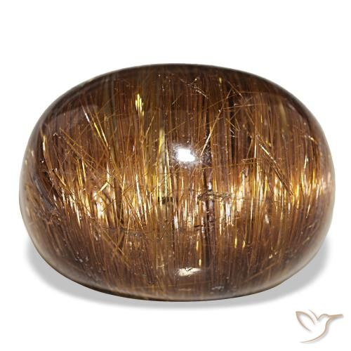 Cat's eye rutile quartz laranja natural 44,01ct, corte oval, translúcido