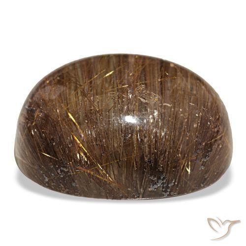Cat's eye rutile quartz laranja natural 44,01ct, corte oval, translúcido
