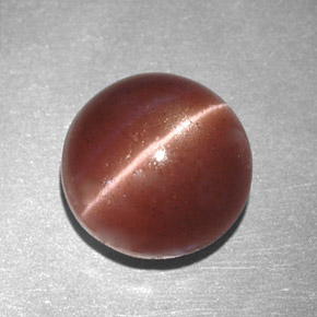 Cat's eye scapolite marrom natural 2,78ct, corte redondo, opaco