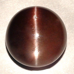 Cat's eye scapolite marrom natural 11,06ct, corte redondo, translúcido