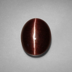 Cat's eye scapolite marrom natural 3,41ct, corte oval, opaco