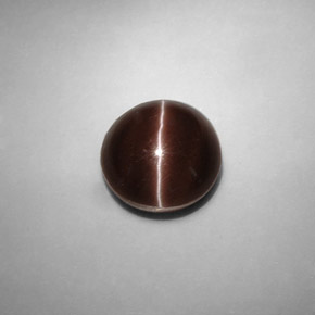 Cat's eye scapolite marrom natural 5,82ct, corte redondo, translúcido
