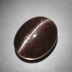 Cat's eye scapolite marrom natural 9,31ct, corte oval, translúcido