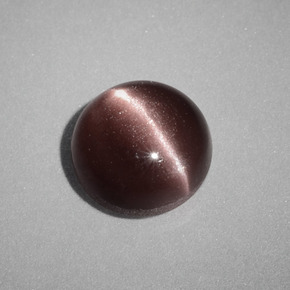 Cat's eye scapolite marrom natural 1,58ct, corte redondo, opaco