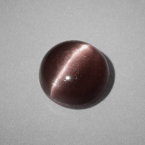 Cat's eye scapolite marrom natural 1,58ct, corte redondo, opaco