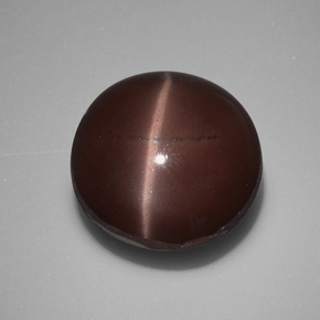 Cat's eye scapolite marrom natural 10,97ct, corte redondo, opaco