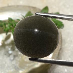 Cat's eye scapolite marrom natural 6,50ct, corte redondo, translúcido