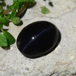 Escapolita Olho de Gato Preto Natural 5.96ct, oval, Opaco