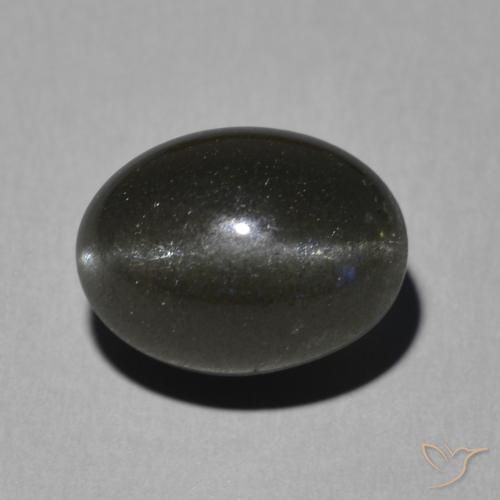 5.16ct Natural Preto Escapolita Olho de Gato, oval, Translúcido