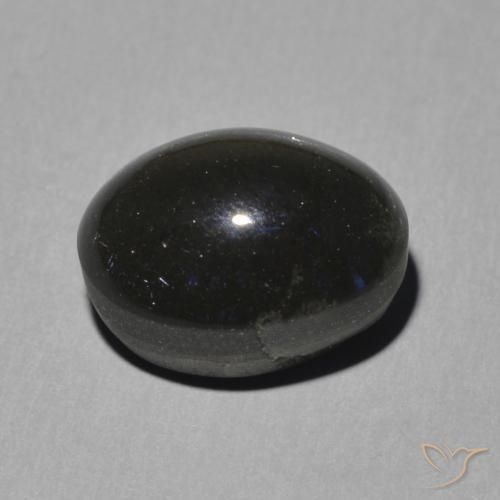 Escapolita Olho de Gato Preto Natural 5.16ct, oval, Translúcido