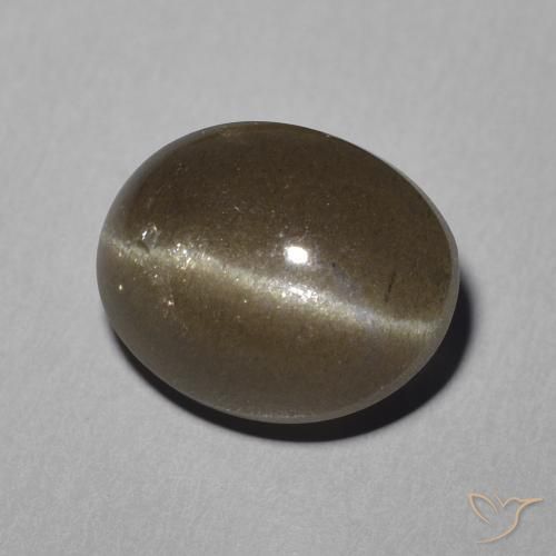 Escapolita Olho de Gato Castanho médio Natural 5.81ct, oval, Translúcido