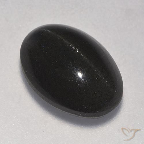 3.75ct Natural Preto Escapolita Olho de Gato, oval, Translúcido
