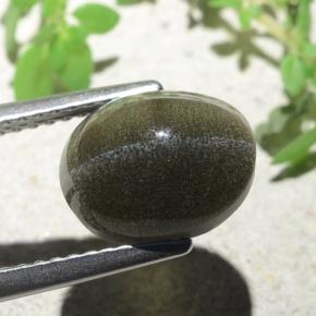 Cat's eye scapolite marrom natural 4,00ct, corte oval, translúcido