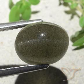 Escapolita Olho de Gato Castanho médio Natural 4.55ct, oval, Translúcido