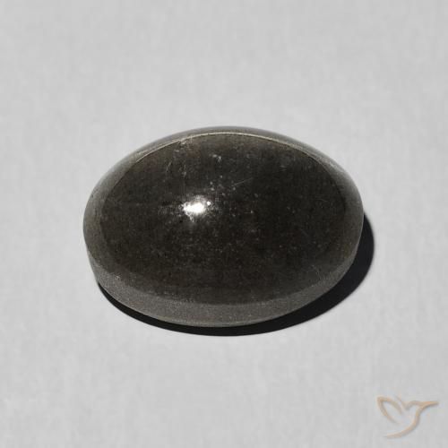 Escapolita Olho de Gato Preto Natural 3.41ct, oval, Translúcido