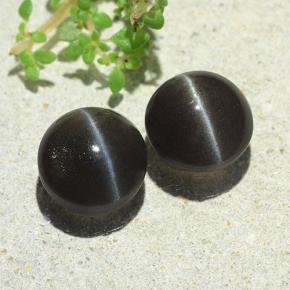 Pedras preciosas de cat's eye scapolite marrom natural de 4,77 ct, corte redondo, translúcido