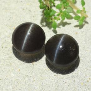 Pedras preciosas de cat's eye scapolite marrom natural de 4,77 ct, corte redondo, translúcido