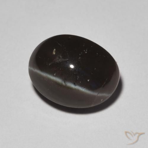 Escapolita Olho de Gato Preto Natural 2.24ct, oval, Translúcido
