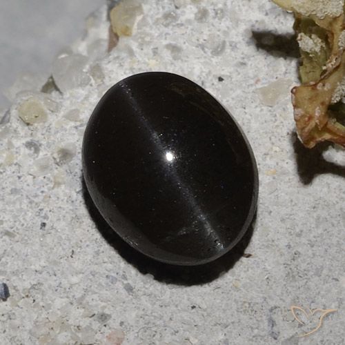 2.35ct Natural Preto Escapolita Olho de Gato, oval, Translúcido