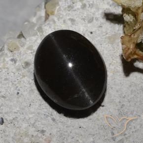Escapolita Olho de Gato Preto Natural 2.35ct, oval, Translúcido