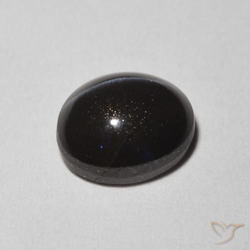 Escapolita Olho de Gato Preto Natural 1.47ct, oval, Translúcido