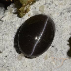 Cat's eye scapolite preto natural 1,47ct, corte oval, translúcido